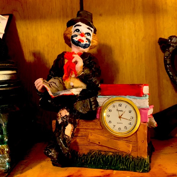 Vintage Ceramic Clown Manual Clock - Picture 1 of 7